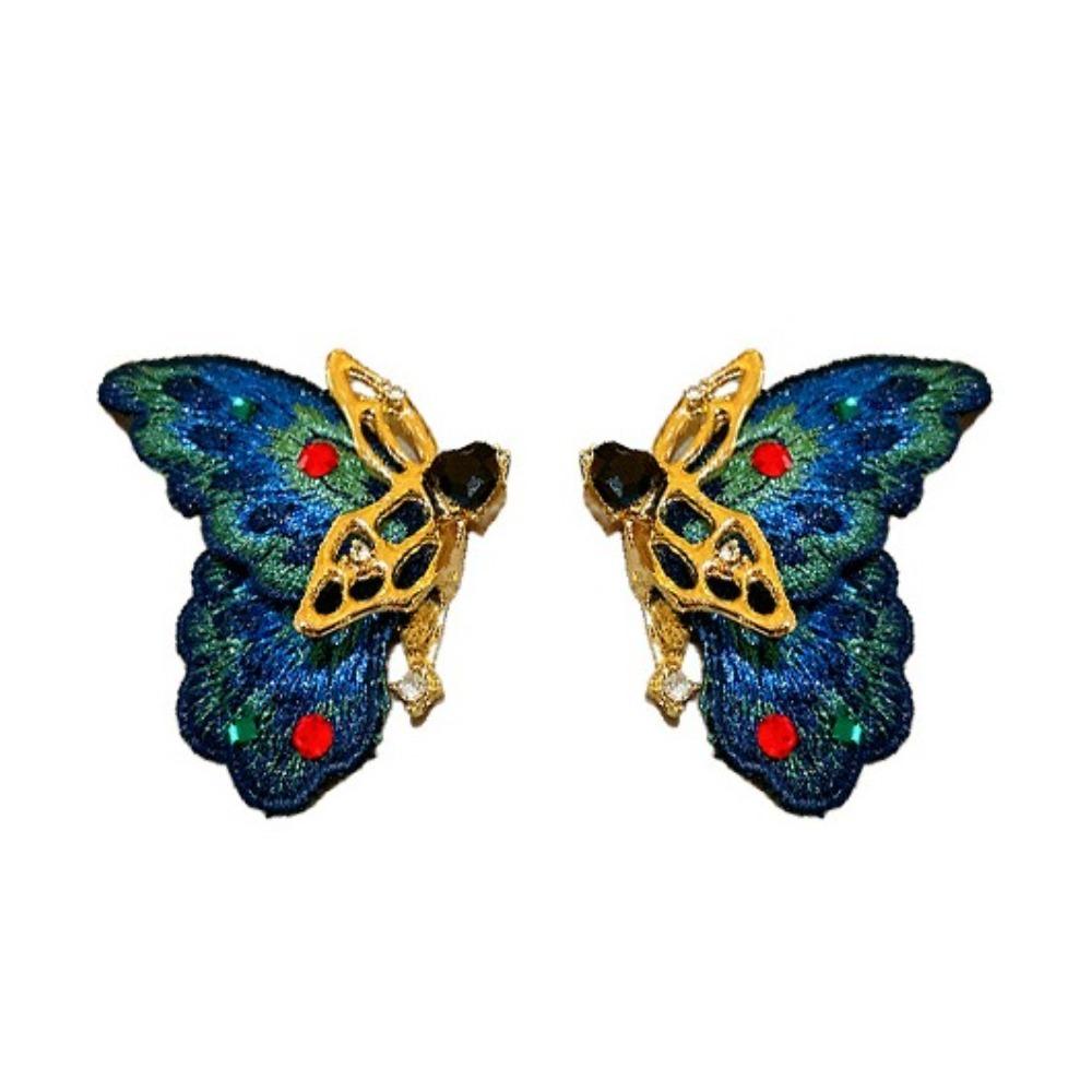 Luxury Embroidery Butterfly Earrings Ear Jewelry Delicate Earrings for Women  Lady Girl