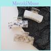 Elegant Korean Style Geometric Square Hair Clip In Radiant White Perfect For Daily Wear