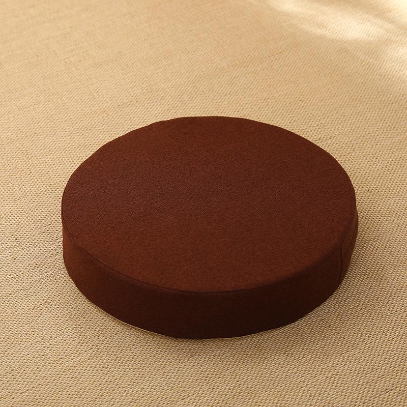 Lněný vyšívaný tatami podsedák na meditaci a zenové klečení - Pratelná podložka na arkýřové okno