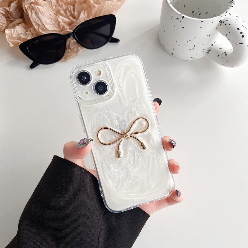 

Fine Hole Epoxy Rose Mobile Phone Case Is Suitable For Apple 17Promax All-Inclusive Anti-Drop Iphone16 Bow 14. iPhone 17Promax