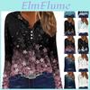 Button Womens T Shirt Tee Floral Print Long Sleeve Daily Weekend Fashion Basic Vneck Regular Top