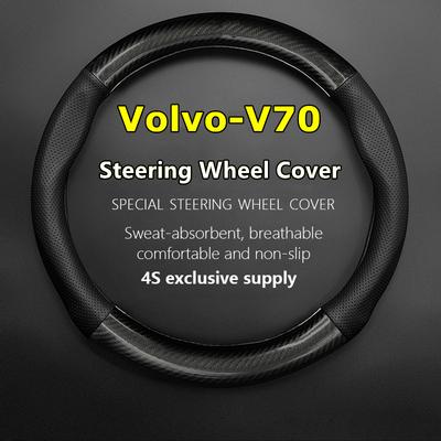 Kein Geruch dünn für Volvo V70 Lenkradbezug aus echtem Leder, Kohlefaser, 2014 2012