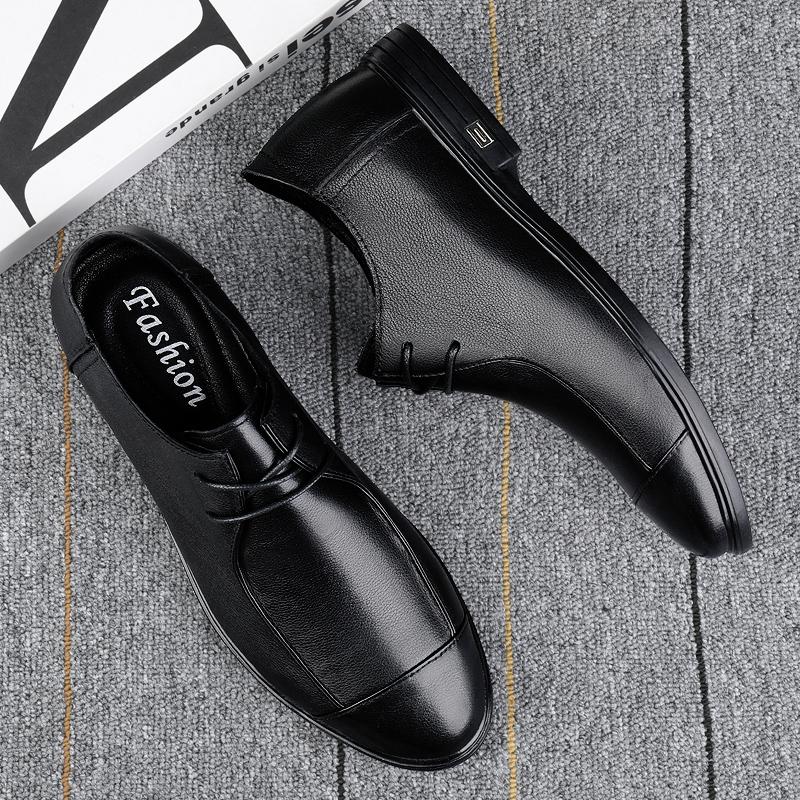 FashionNewly Men's Genuine Leather Shoes Size 36-46 High Quality Oxfords Soft Anti-slip Driving Shoes Man Business Oxford Shoes For Men