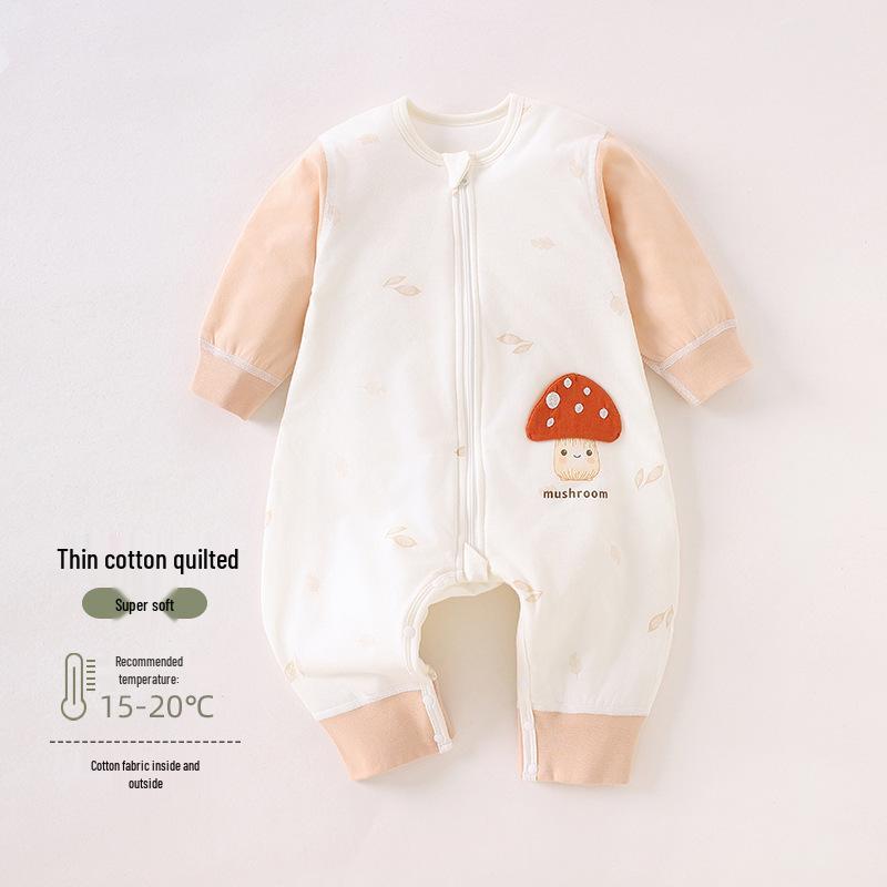 Autumn/Winter Baby Sleeping Bag: 40g Thin Cotton One-Piece Pajamas & Anti-Kick Quilt.