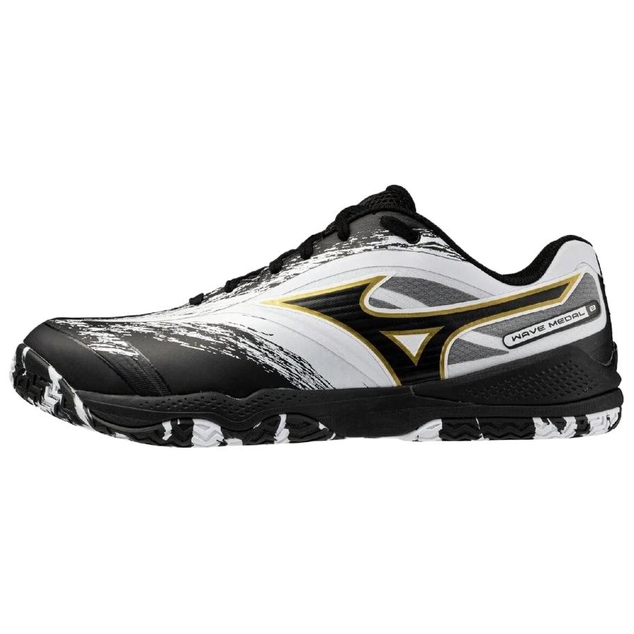 Mizuno Wave Medal 8 Удобная посадка Низкие кроссовки для настольного тенниса Унисекс Кроссовки Белый Черный 81GA258212 40.5
