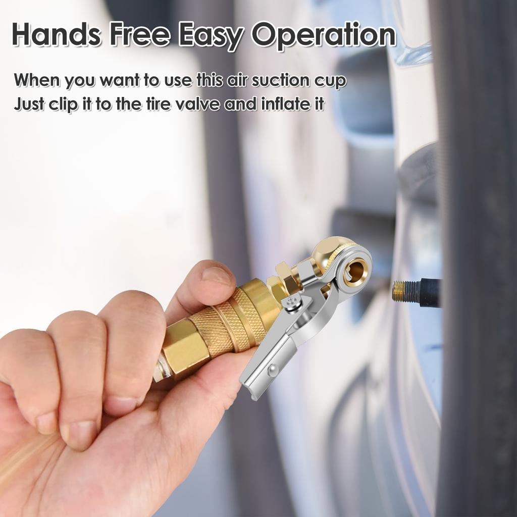 2Pcs Closed Ball Tire 1/4inch FNPT Durable Closed Flow Tire Inflator Air Car Tire Air Chuck Inflator Pump Valve Connector