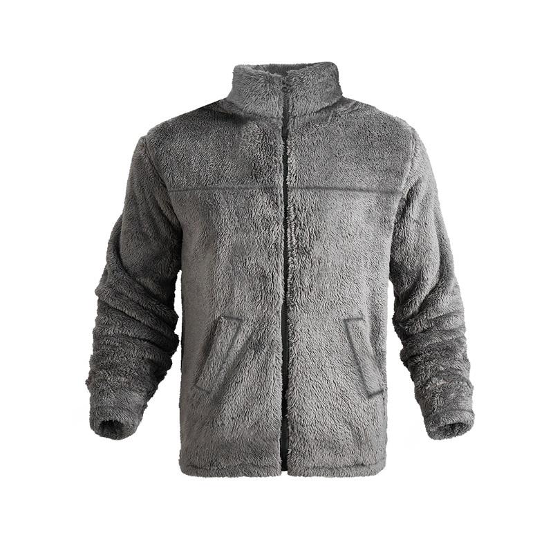 Men's Standing Collar Fleece Top With Zipper Oversized Casual Jacket For Autumn And Winter