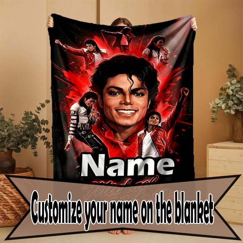 Coperta Personalizzata con Nome Michael Jackson, Arredamento Casa, Camera da Letto, Divano, Campeggio, Divano, Regali per Compleanno Natale