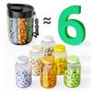 Transparent Pill Large Organizer 6 Grids Pill Dispenser Bottle  for Home Office