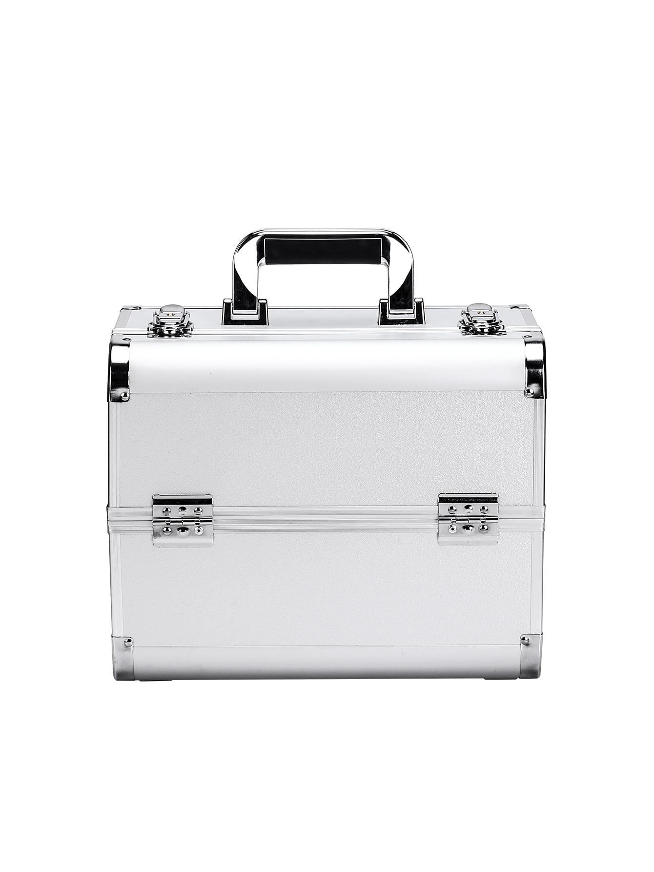 

Косметичка Портативная Профессиональная Косметичка Чемоданы Большая Вместимость Женские Дорожные Сумки для Макияжа серебряный