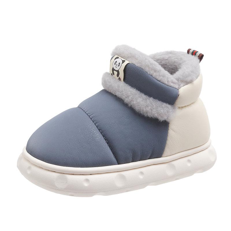 Winter children's cotton slippers bag heel indoor home shoes platform new boys fluffy shoes velvet girls baby shoes