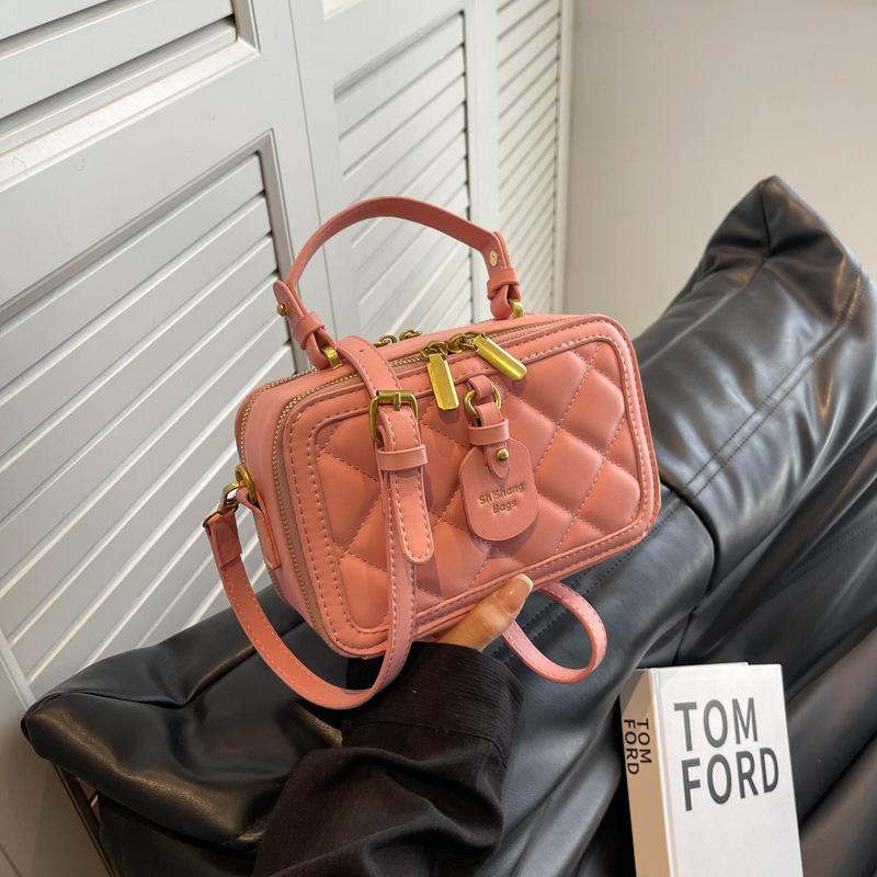 Rhombus embroidery thread small bag women's new popular versatile messenger bag fashionable portable small square bag