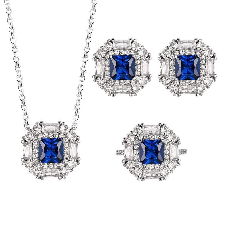 Jewelry Set Jewelry Stud Earrings Necklace Ring Color Treasure Cloisonne High Sense Women