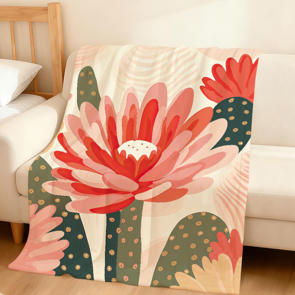 Fashion Vibrant Floral Modern Art Flannel Soft Warm Plush Blanket For Sofa Living Room Pet Hogar Bedroom Gift Home Car Portable