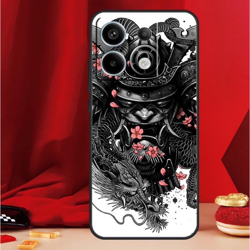 Japanese Hannya Oni Mask Case For Xiaomi Redmi Note 14 12 11 10 13 15 Pro Plus Redmi 15 13 10C 12C 13C 14C 15C Funda