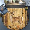 Forest Deer Round Area Rug,Carpet Rug for Living Room Bedroom Sofa Playroom Decor,Non-slip Floor Mat