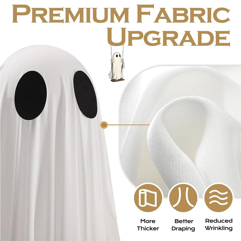 Outdoor Large Hanging Swing Ghost Halloween Decoration With String Lights Ghost Cute Ghost Decoration Front Porch Courtyard Tree