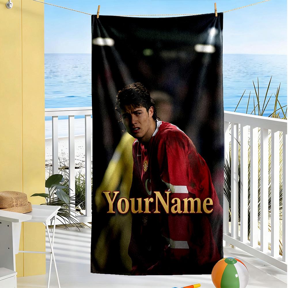 Cristiano Ronaldo Customize Your Name Beach Towel Quick-Dry Soft Microfiber Portable for SwimmingBeachCamping Travel Beach AccessoriesGym
