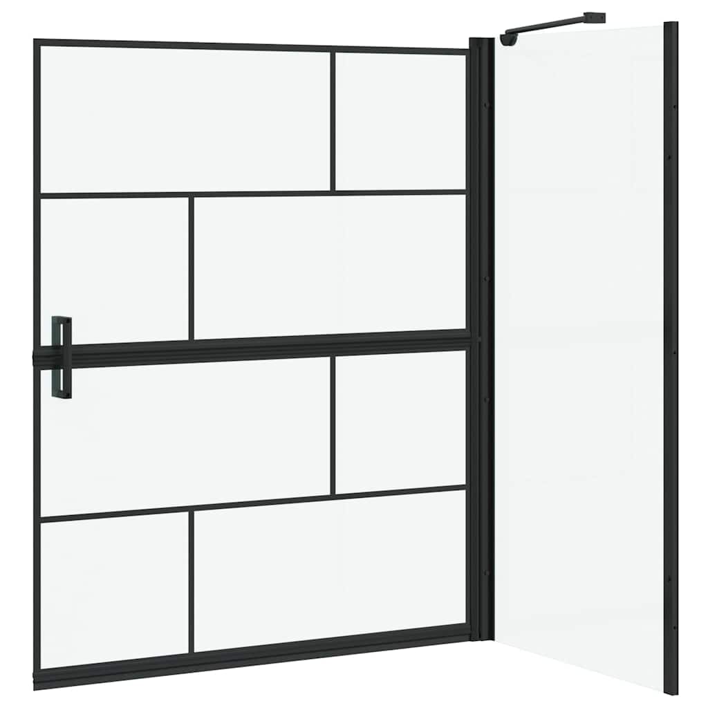 Black and Transparent Shower Screen 100 X 68 X 128 Cm