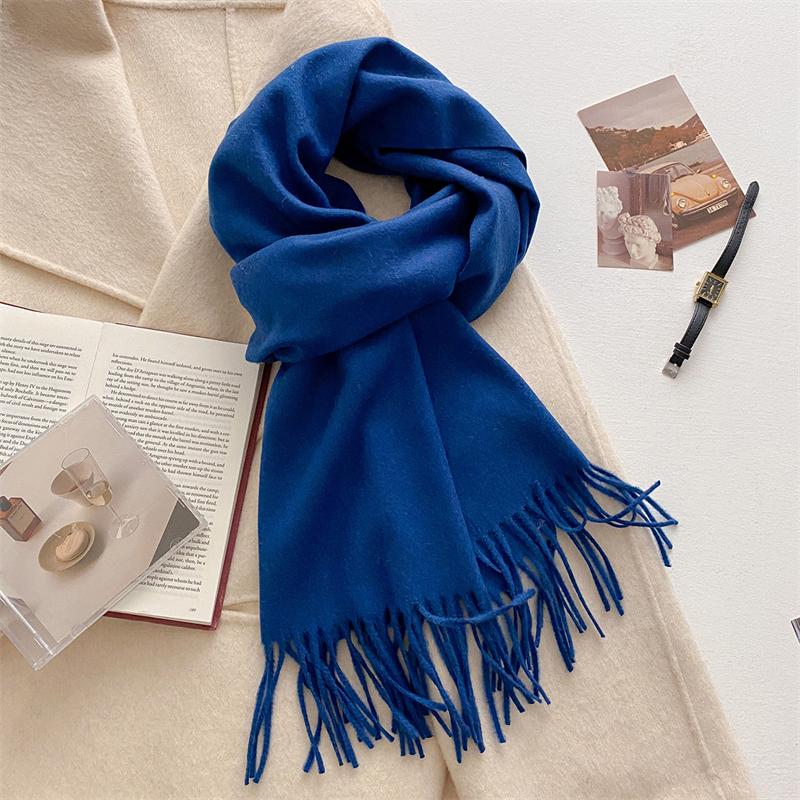 

New 33 Color Winter Scarf for Women Long Warm Cashmere Scarves Hijab Lady Solid Shawl Wrap Female Pashmina Bandana Poncho Stole 30X180 cm