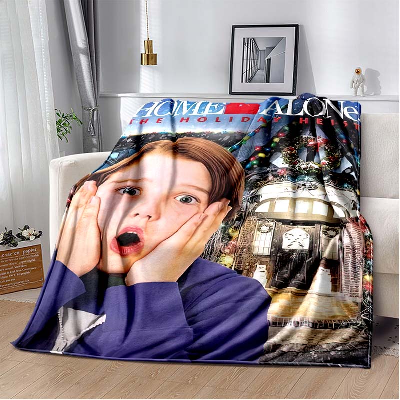 Home‑Alone Classic Film Print Flannel Blanket Soft Warm Throw For Sofa Bedroom Xmas Home Decor Holiday Fan Collectible Gift