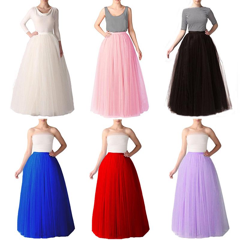 European & American Multi-Color 1-Meter Five-Layer Tulle Puffy Skirt – Adult Mid-Length