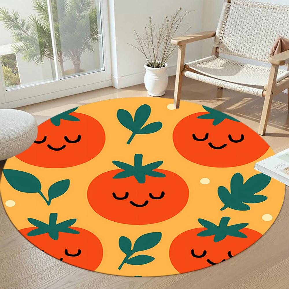 Fruit Round Office Rug Perfect for Balcony Study room Foyer Game Room Antislip Round Carpet Anime Office Decor Perfect Gift for Friends Family