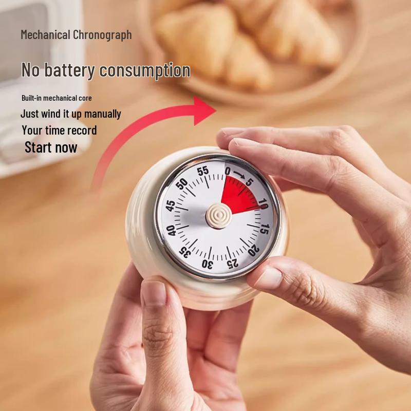 Retro Japanese Magnetic Kitchen Timer with Visual Countdown