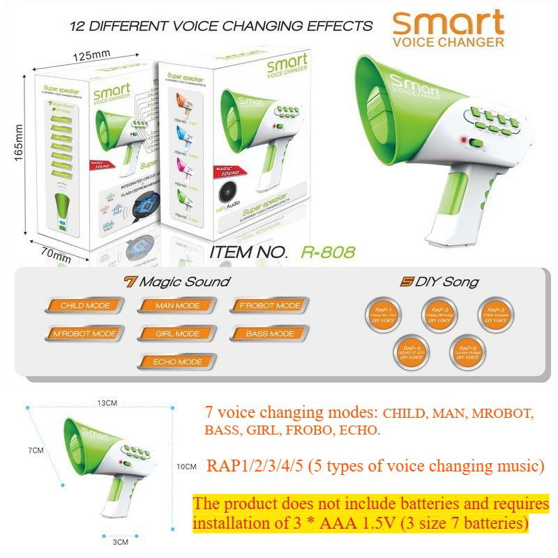 Top Quality Kids Voice Changer Megaphone Toy -Electric Loudspeaker for Roleplay& Prank Props Best Electronic Gift for Xmas Party