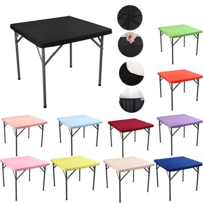 2 Pcs Stretchy Fitted Table Cover 34x34 Inch Square Tablecloth with Elastic Edge Solid Color Table Cloth for Kitchen Dining Picnic Patio Party Tables