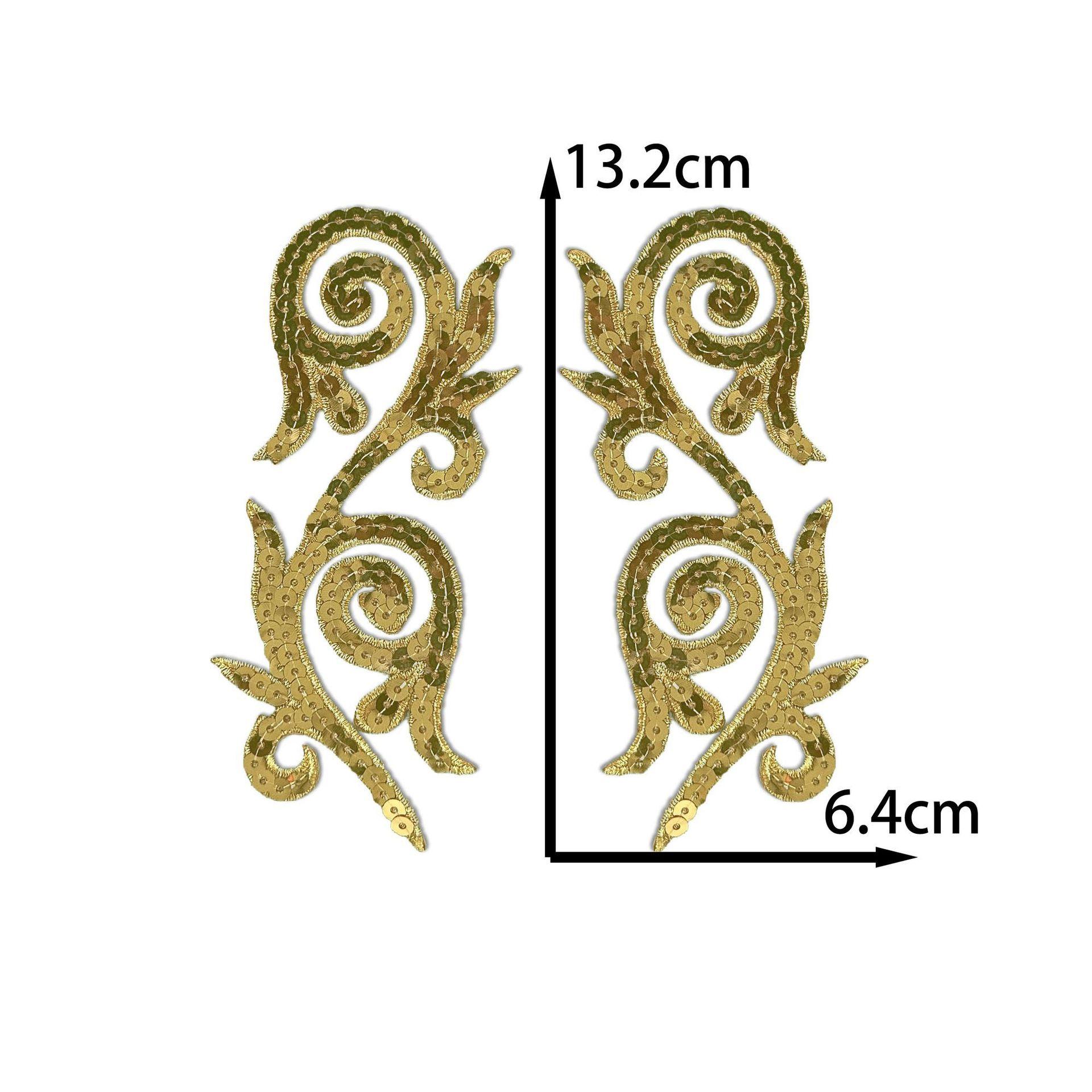 

Золотые и серебряные пайетки, вышивка, узор, тканевая наклейка, сценический костюм для выступления, национальная опера, одежда, аксессуары для DIY, декоративная наклейка, нашивка