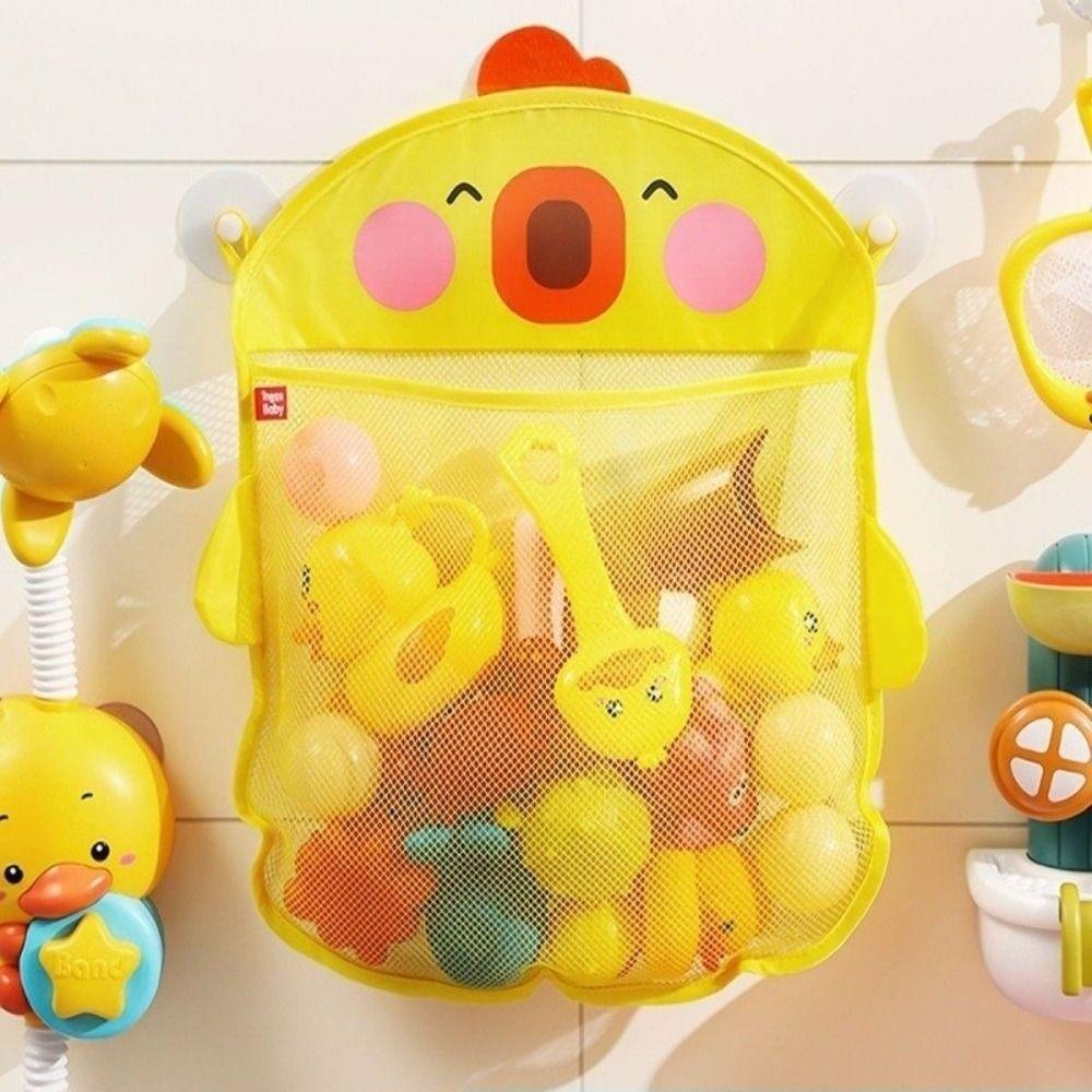 2Pcs with Suction Cup Baby Bath Toys Storage Bag Duck Shapes Bath Game Bag for Bathtub