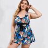European & American Plus Size Printed Skirted Bikini - Conservative Vacation Swimwear for Women
