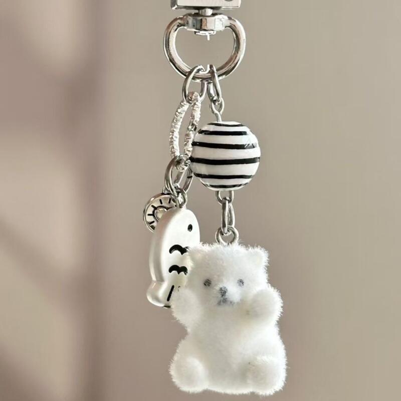 Otter polar bear penguin fish goldfish keychain phone strap white charm