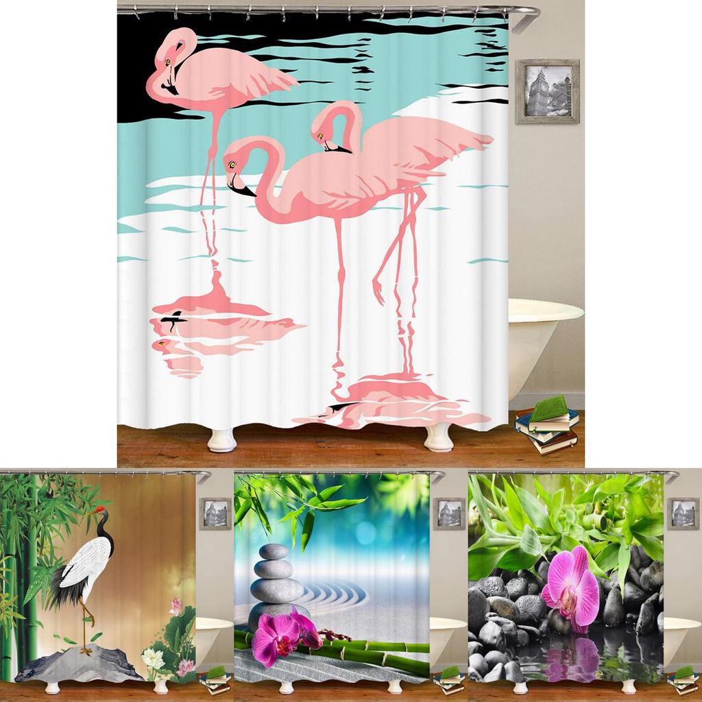 High-quality Bamboo Waterfall Shower Curtain Waterproof Mildewproof And Eco-friendly