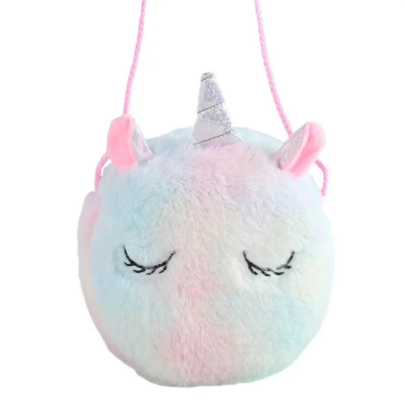 Fashion Children Girls Shoulder Bag Cute  Animals Messenger Bag Kids Keys Coin Purse Cute Princess Mini Handbag Plush Toy