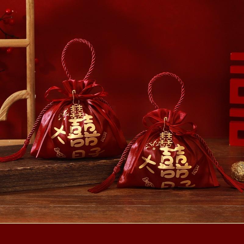 1PCS Luxury Packing Drawstring Velvet Pouch Silk Gift Bag For Jewelry Wedding Candy Boxes With Pearl String Decor Favors Bags