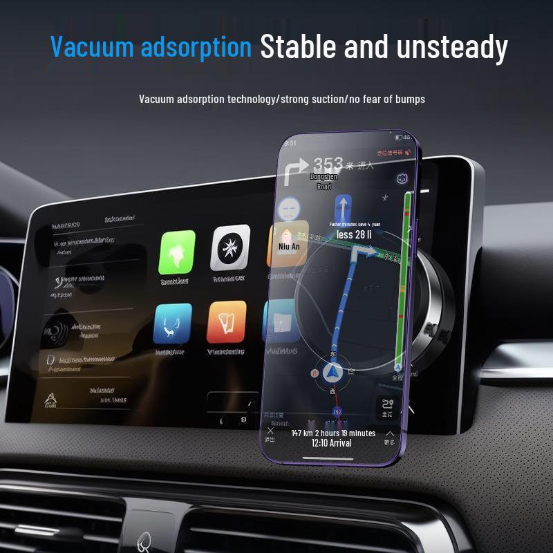 X8Q Magnetic Car Phone Holder: Universal Rotating Vacuum Mount with Screen Sticker Douyin-Compatible