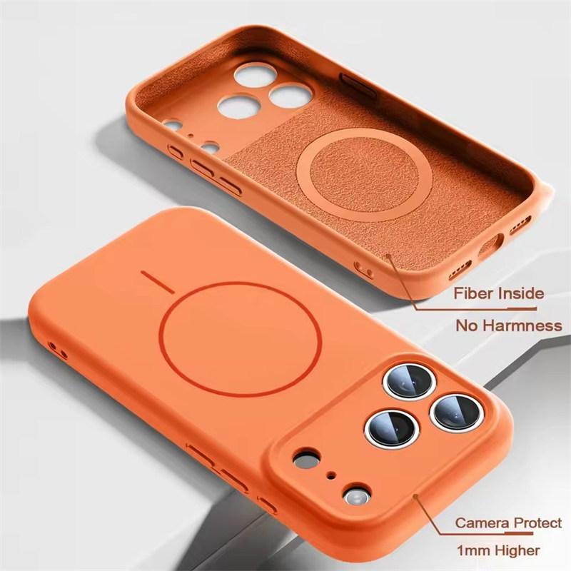 For iPhone 17 ProMax Liquid Skin Feel Magsafe Case For 13 14 15 16 Pro Max Plus 17Pro Air Magnetic Charging Comfort Touch Cover