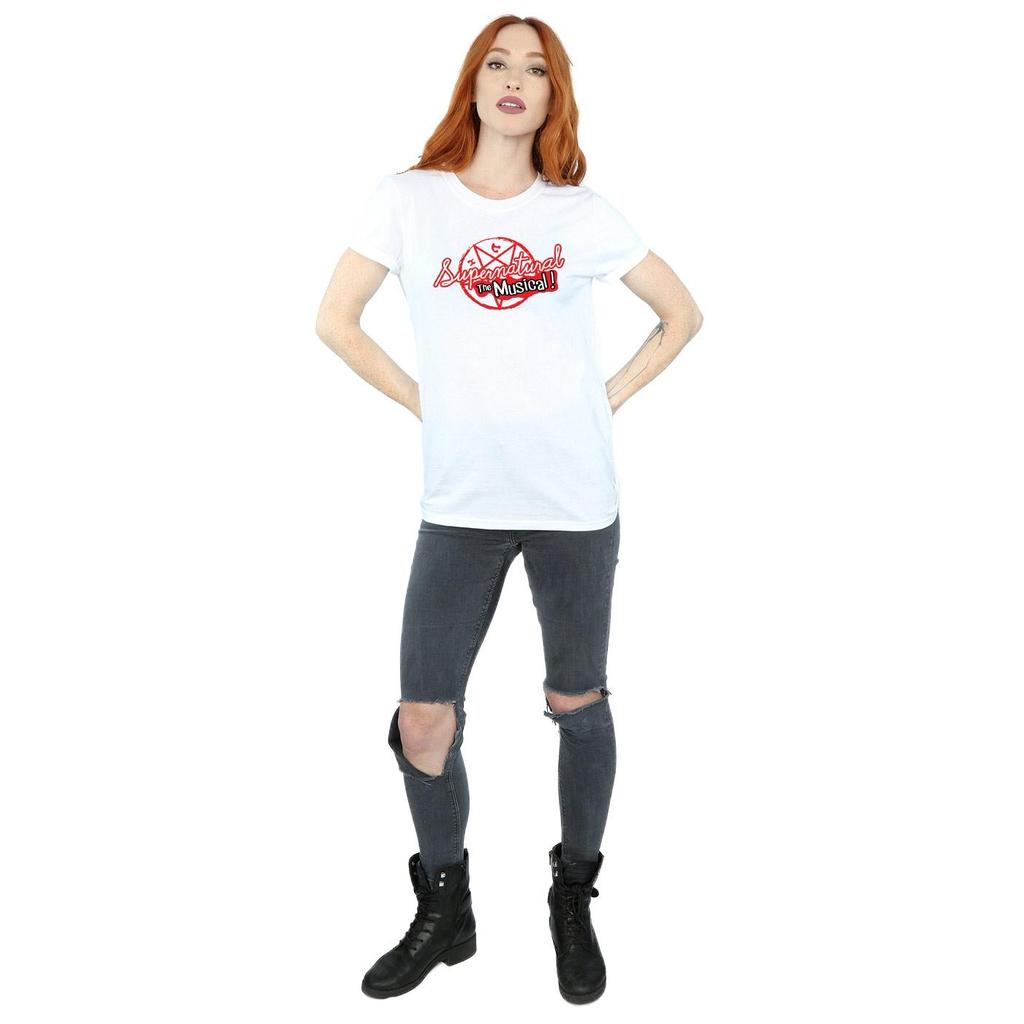 Supernatural Womens/Ladies The Musical Cotton Boyfriend T-Shirt