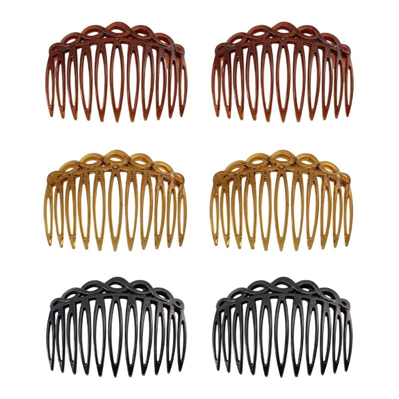 Pack of 6pcs Plastic/Resin French Side Combs For Women Hair Styling Accessories Side Parting Comb Headgear