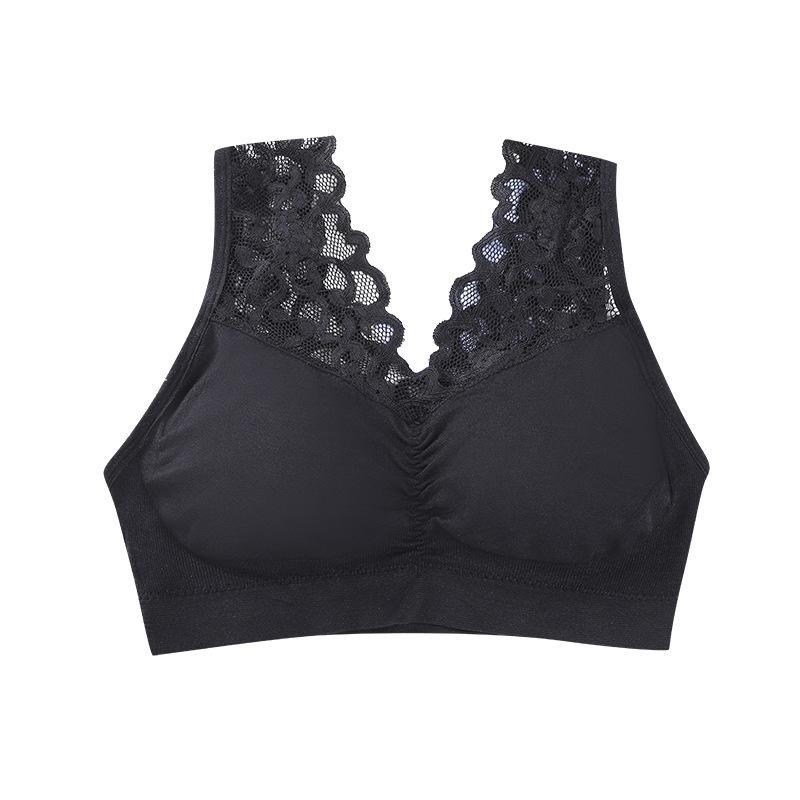 Encaje Talla Grande Ropa Interior Sujetador Sin Costuras Sin Espalda para Ropa Exterior Pecho Envuelto Sin Aro de Acero Lencería Sin Tirantes para Mujer