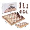 Wooden Chess Set Portable Foldable Carved for Adults, Beginners, Family Game Night,