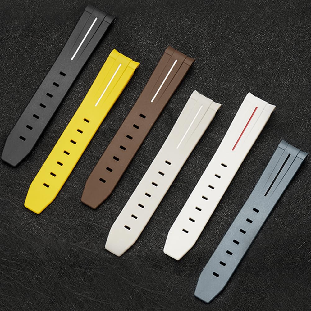 Sibehill 22mm Replacement Silicone Watch Band for Blancpain X Swatch with Bioceramic Scuba Fifty (Compatible Fathoms)