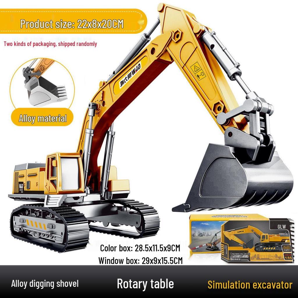 Free Shipping Children's Alloy Excavator & Crane Toy Set