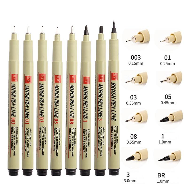 12/9/4Pcs Markers Micro Pen Kawaii Manga Hand-painted Drawing Hook Line Pen Fastdry Waterproof Sketching for Art Sketch Supplies