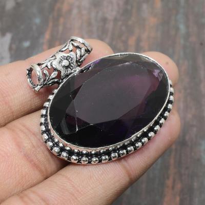 Amethyst Gemstone 925 Sterling Silver Handmade Jewelry Pendant For Women