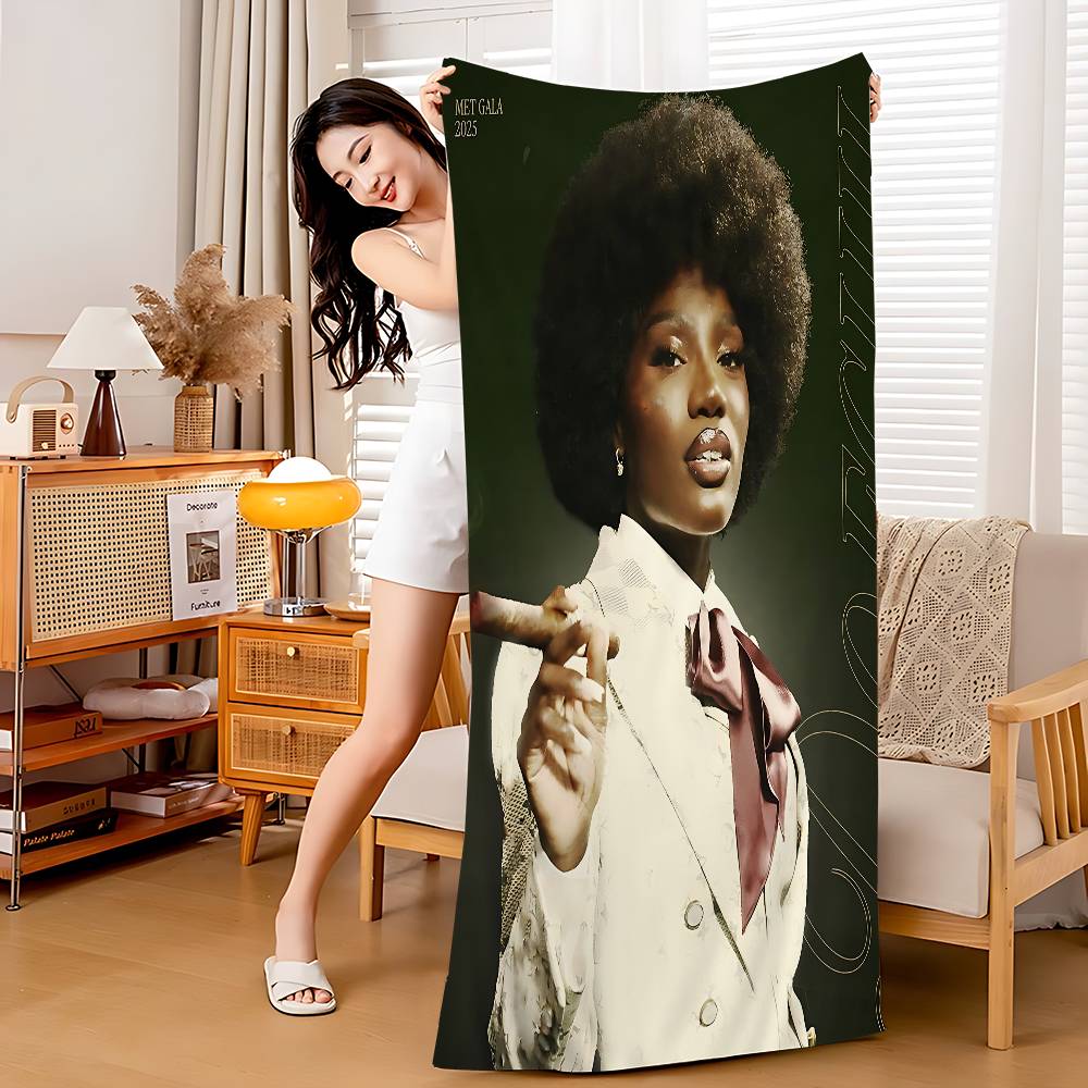 D-Doechii Microfiber Printed Beach Towel Mountain Climbing Yoga Beach Swimming Running Absorbent Soft Towel