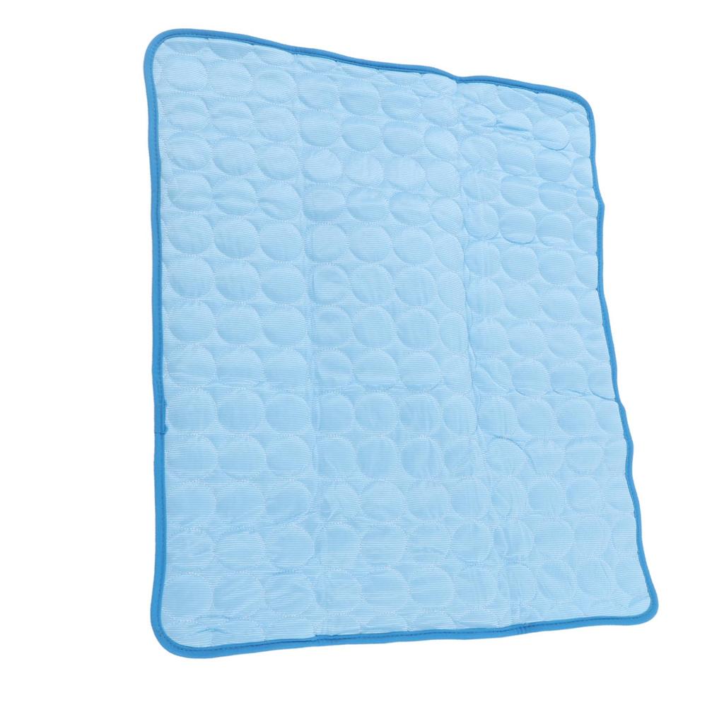Pet Cooling Mat Breathable Folding Reusable Summer Self Cooling Cushion for Dogs Cats L Blue