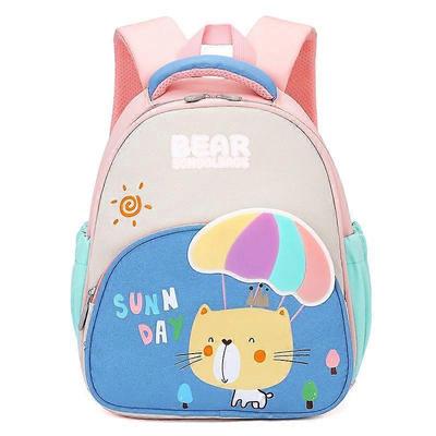 Niedlicher Cartoon Kindergarten Kinder Schultasche Jungen und Mädchen Rucksack 33*27*15cm Hellblau